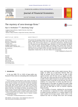 The mystery of zero-leverage firms