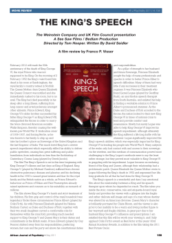 THE KING`S SPEECH