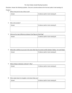 The Great Gatsby​ Guided Reading Questions Directions: Answer