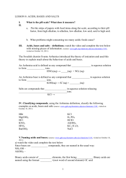 lesson 10: acids, bases and salts