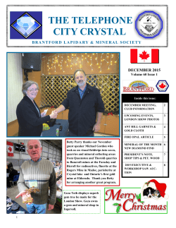 the telephone city crystal - Brantford Lapidary and Mineral Society
