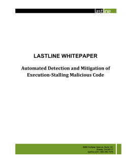 Lastline Whitepaper - Automated Detection and Mitigation of