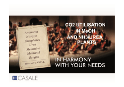 CO2 utilisation in MeOH and NH3/Urea plants