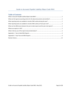 Guide to Accounts Payable Liability Object Code
