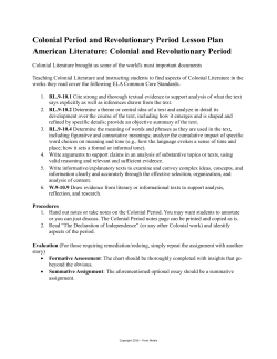 Colonial Period and Revolutionary Period Lesson Plan American