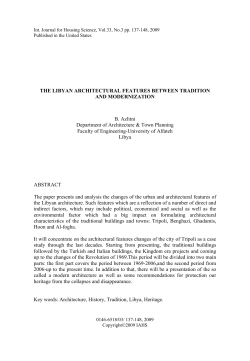 THE LIBYAN ARCHITECTURAL FEATURES BETWEEN TRADITION