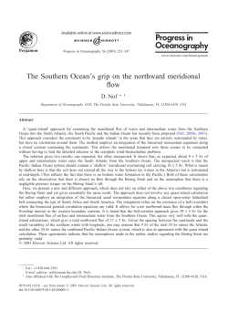 The Southern Ocean`s grip on the northward meridional