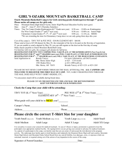 girl`s ozark mountain basketball camp