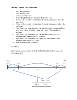 Solving Elapsed Time Problems 1. Find the start time. 2. Find the