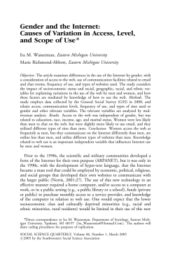Gender and the Internet: Causes of Variation in Access, Level, and