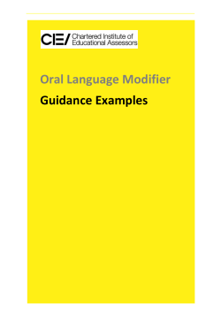 Oral Language Modifier Guidance Examples