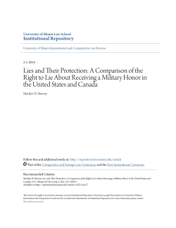 A Comparison of the Right to Lie About Receiving a Military Honor