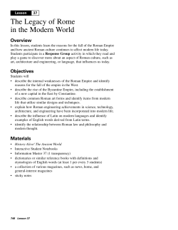 The Legacy of Rome in the Modern World