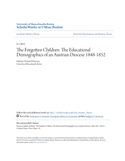 The Educational Demographics of an Austrian Diocese 1848-1852