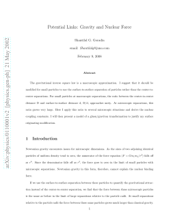 Potential Links: Gravity and Nuclear Force