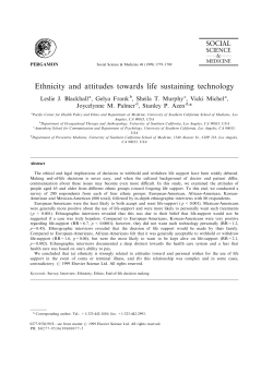 Ethnicity and attitudes towards life sustaining technology