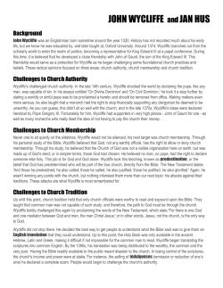 JOHN WYCLIFFE and JAN HUS