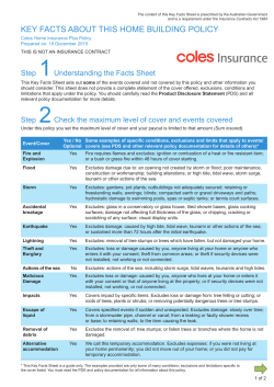 Home Insurance Plus Buildings Key Facts Sheet