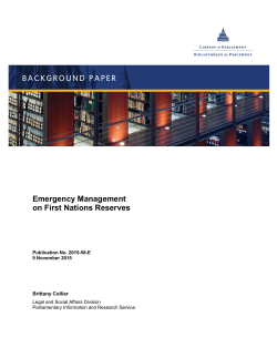 Emergency Management on First Nations Reserves