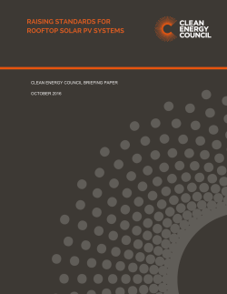 raising standards for rooftop solar pv systems
