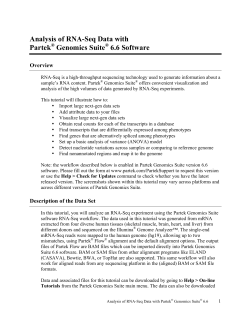 Analysis of RNA-Seq Data with Partek &reg; Genomics Suite&trade; 6.6