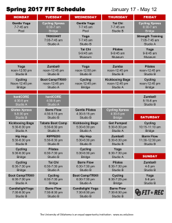 Spring 2017 FIT Schedule - The University of Oklahoma