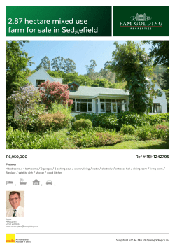 2.87 hectare mixed use farm for sale in Sedgefield