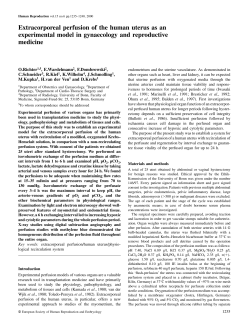 Extracorporeal perfusion of the human uterus as an experimental