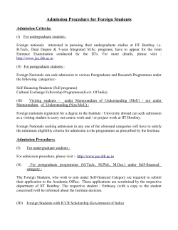 Admission Procedure for Foreign Students