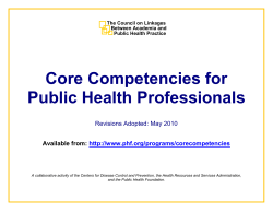 Core Competencies - Public Health Foundation