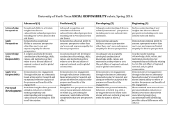 SOCIAL RESPONSIBILITY rubric, Spring 2014