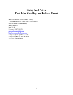 Rising Food Prices, Food Price Volatility, and Political Unrest