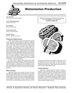 Watermelon Production - OSU Fact Sheets