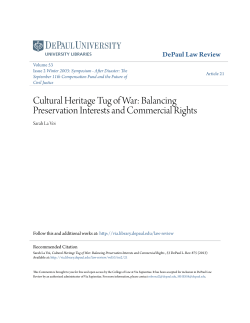 Cultural Heritage Tug of War: Balancing