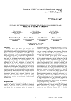 Methane Oxy-Combustion for Low CO2 Cycles: Measurements and