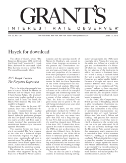 Hayek for - Grant`s Interest Rate Observer