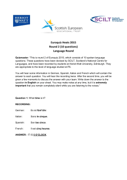 Euroquiz Heats 2015 Round 2 (10 questions) Language Round