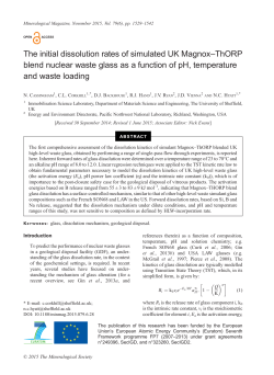 The initial dissolution rates of simulated UK Magnox&ndash;ThORP blend