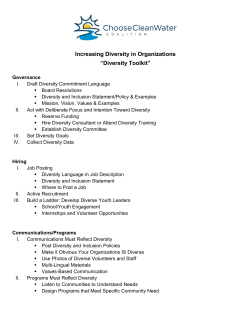 Increasing Diversity in Organizations &ldquo;Diversity Toolkit&rdquo;