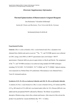 Electronic Supplementary Information Thermal Epimerization of