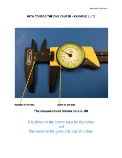 0 is shown on the bottom scale for the inches and the needle on the