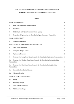 (distribution open access) regulations, 2015 index