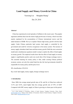 Land Supply and Money Growth in China