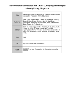 Earthquake Supercycles Inferred from Sea