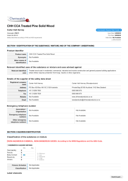 SDS CCA Treated Timber - CHH Woodproducts New Zealand