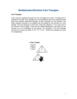 Multiplication/Division Fact Triangles
