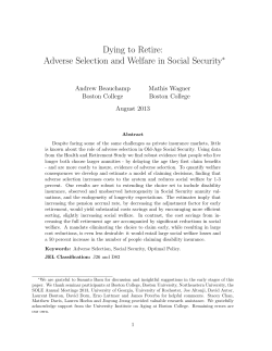 Dying to Retire: Adverse Selection and Welfare in Social Security