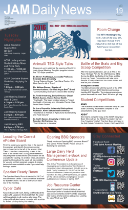 JAM 2016 Daily News (Tuesday, July 19)
