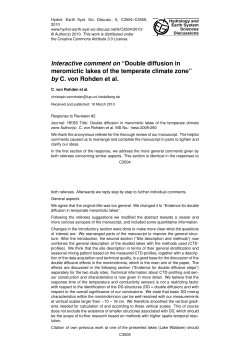 Interactive comment on &ldquo;Double diffusion in meromictic lakes of the
