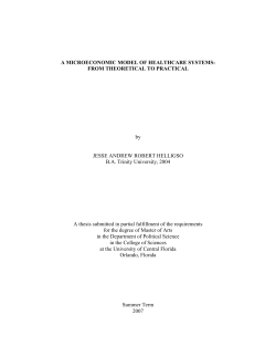 A MICROECONOMIC MODEL OF HEALTHCARE SYSTEMS: FROM
